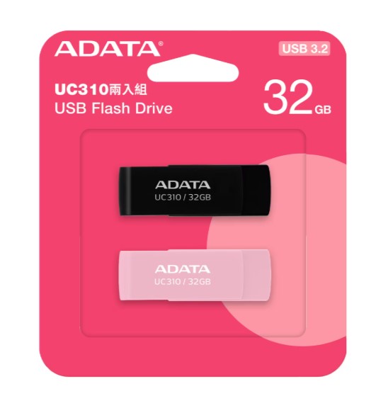 UC310 32GB 無蓋旋轉碟兩入組/黑色/粉紅色/USB3.2