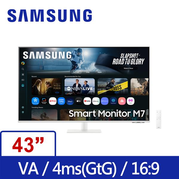 三星SAMSUNG S43FM702UC Smart Monitor M7 4K聯網螢幕/黑