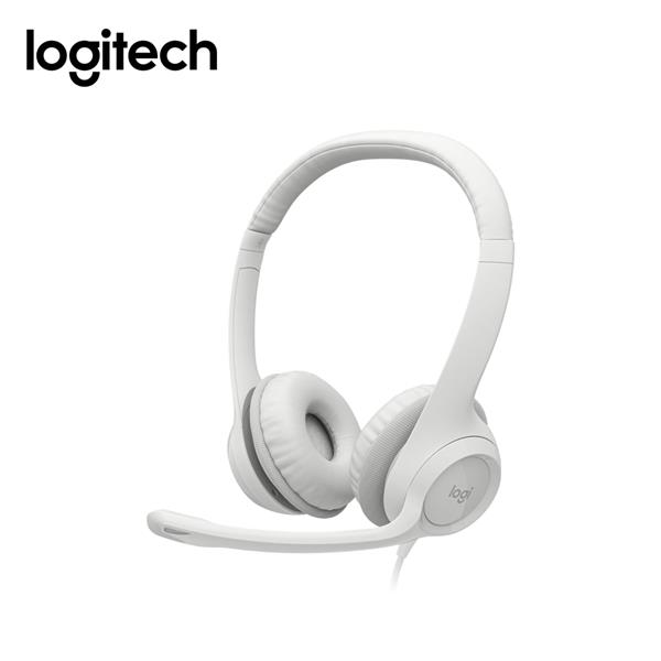 羅技 H390 USB珍珠白有線耳機麥克風