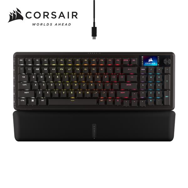 海盜船Corsair VANGUARD先鋒者Pro LCD RGB機械鍵盤【MGX磁軸 | 黑．英文】