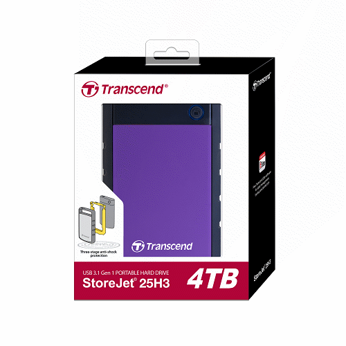 TRANSCEND 4TB 2.5吋 軍規級抗震行動硬碟