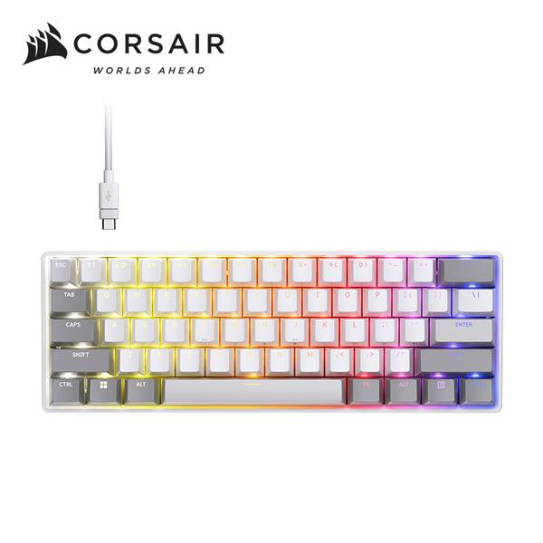海盜船Corsair CLIPPER 破浪者PRO MINI 60 8K RGB機械鍵盤【磁軸 | 白．中文】