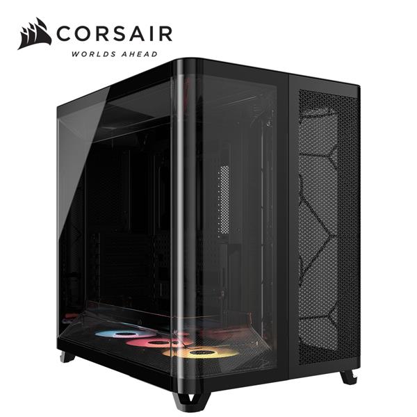 海盜船Corsair Air 5400 三艙室全景玻璃 E-ATX機殼【黑｜附RS120R炫光風扇*3】