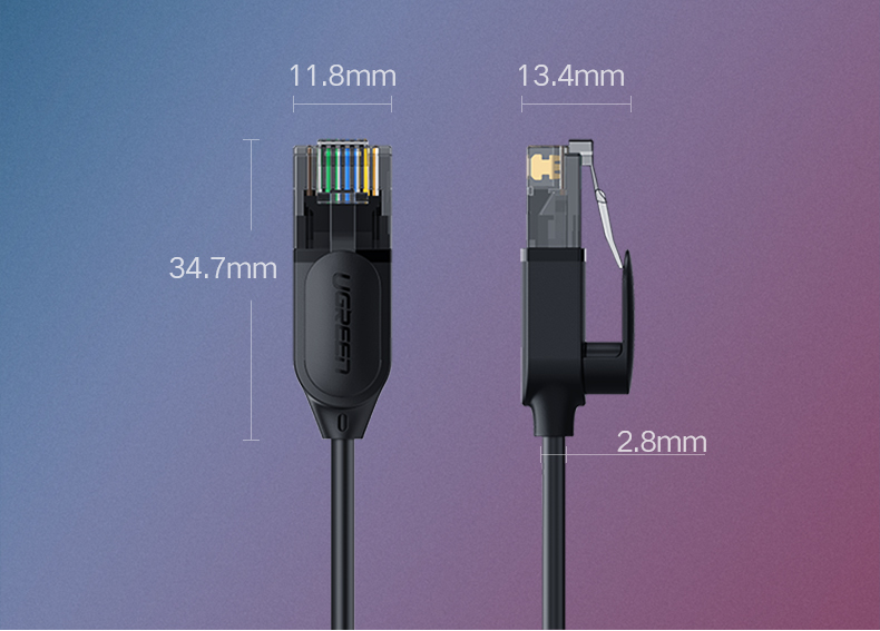 綠聯 CAT6A網路線 黑色 增強版外觀尺寸