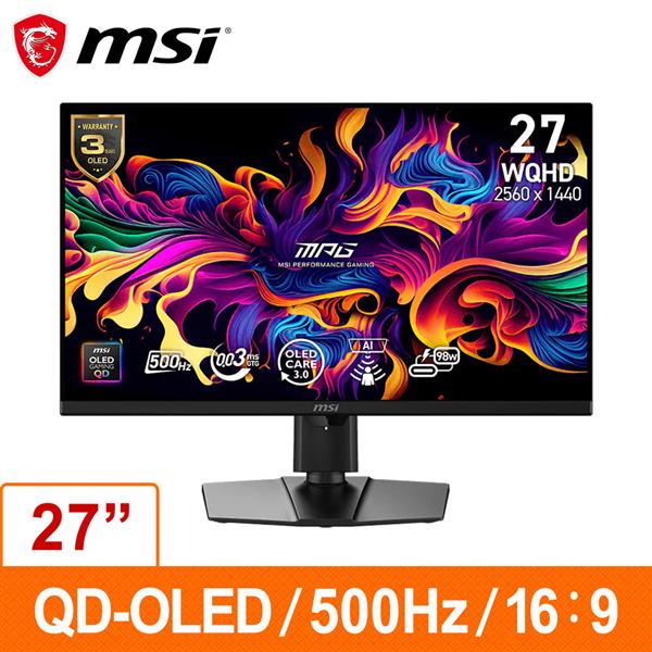 微星MSI MPG 271QR QD-OLED X50 (26.5吋 電競顯示器