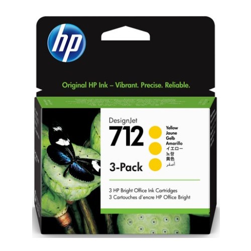 HP 712 29 毫升 黃色墨水匣 3 包裝