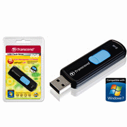 創見8GB JetFlash 500行動碟-無蓋設計(藍)