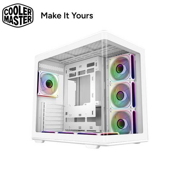 酷碼Cooler Master Elite 600 電腦機殼(白色)/曲面鋼化玻璃/顯卡長42.5/CPU高16