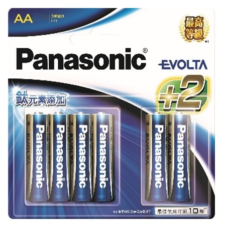 Panasonic-EVOLTA鈦元素電池 3號 6入 ( LR6EGT/6BN 4+2 (48個/箱) )