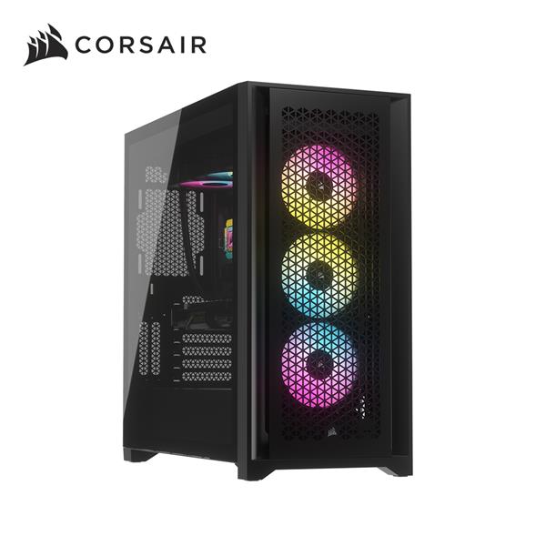 海盜船Corsair iCUE 5000D AIRFLOW 玻璃透側 E-ATX機殼【黑｜附AF120風扇*3】