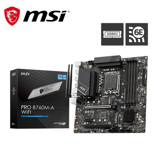 微星MSI PRO B760M-A WIFI DDR5 INTEL主機板