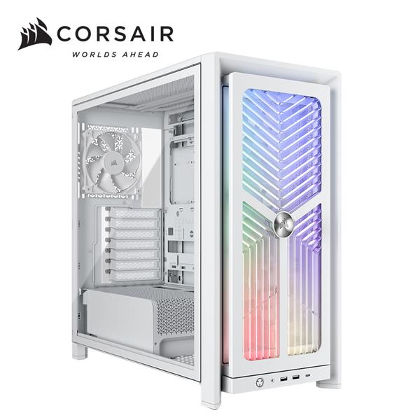 海盜船CORSAIR Frame 4000X 白 透側 ATX機殼 附RS120 ARGB風扇*4