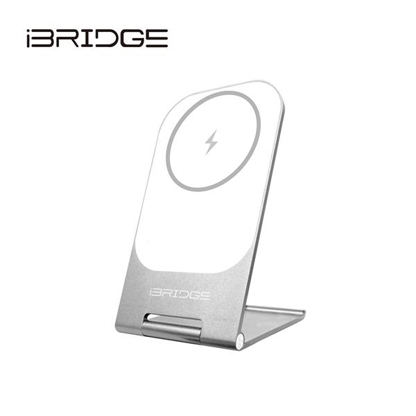 iBRIDGE 超輕薄 15W 金屬支架無線充電器 - 白 (IBW010)
