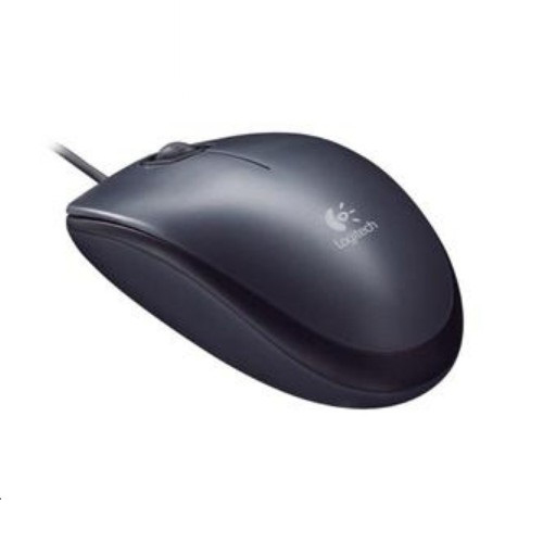 LOGITECH M90 有線滑鼠(黑灰)
