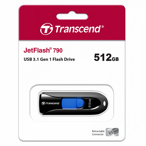 TRANSCEND JetFlash790 512GB 隨身碟(黑)