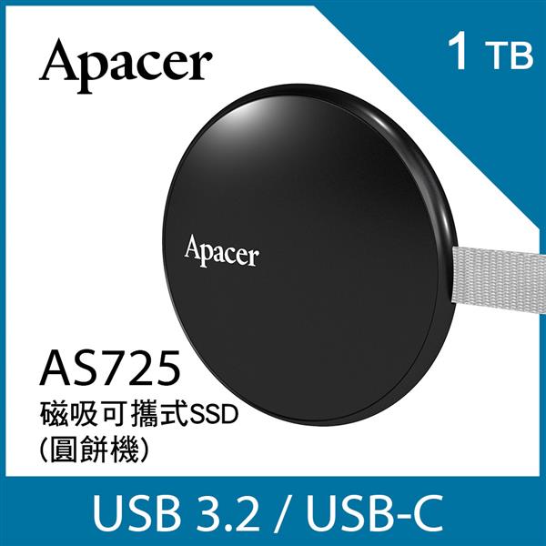 宇瞻 Apacer AS725 1TB USB3.2 Gen2 TYPE-C 磁吸可攜式SSD