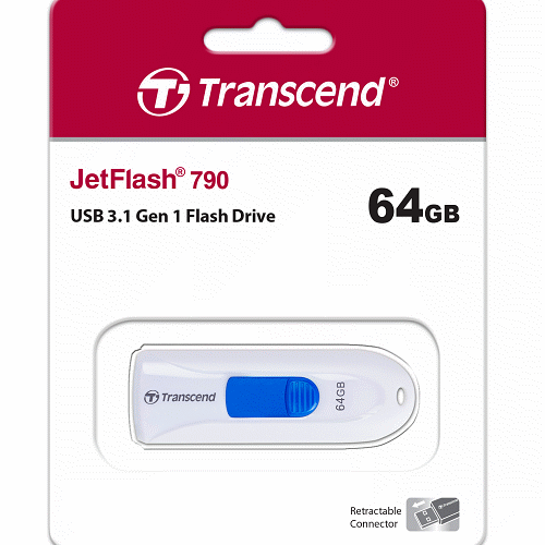 TRANSCEND JetFlash790 64GB 隨身碟(白)