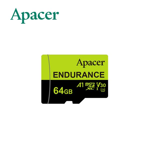 宇瞻 Apacer 綠卡 64GB MicroSDXC UHS-I U3 V30 A1 耐用監控卡 (100M)