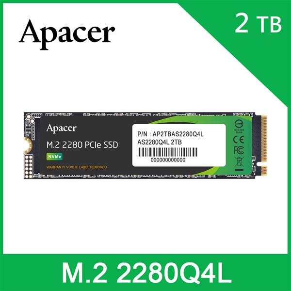 宇瞻 Apacer AS2280Q4L 2TB M.2 PCIe Gen4 SSD