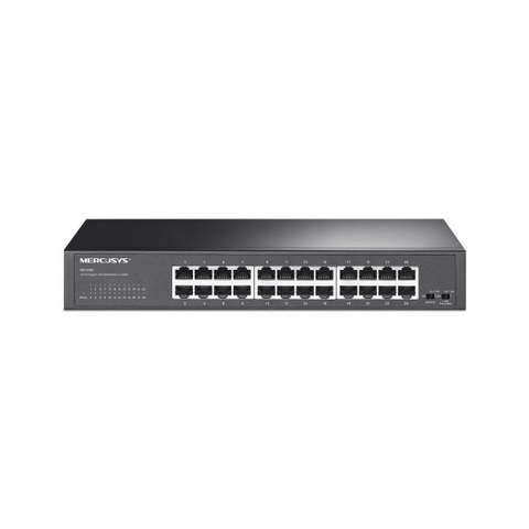 TP-LINK 【MERCUSYS水星】24 埠 Gigabit 桌上型/機架型交換器 ( MS124GS(UN) Ver:1.0 )