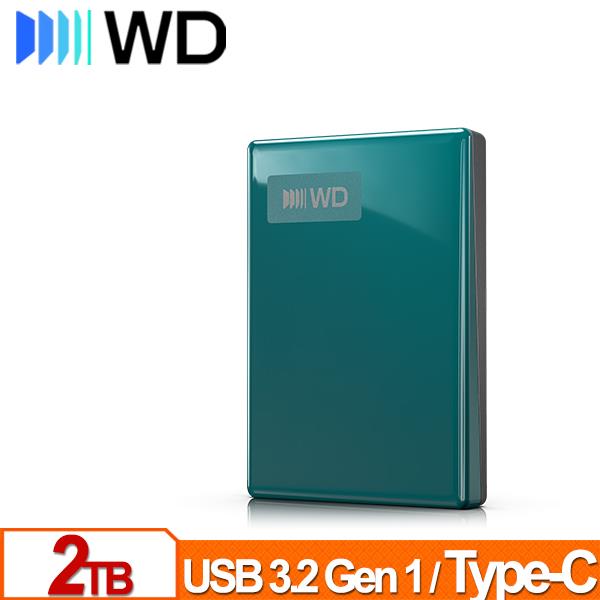 WD My Passport 2TB(藍綠) 2.5吋USB-C行動硬碟