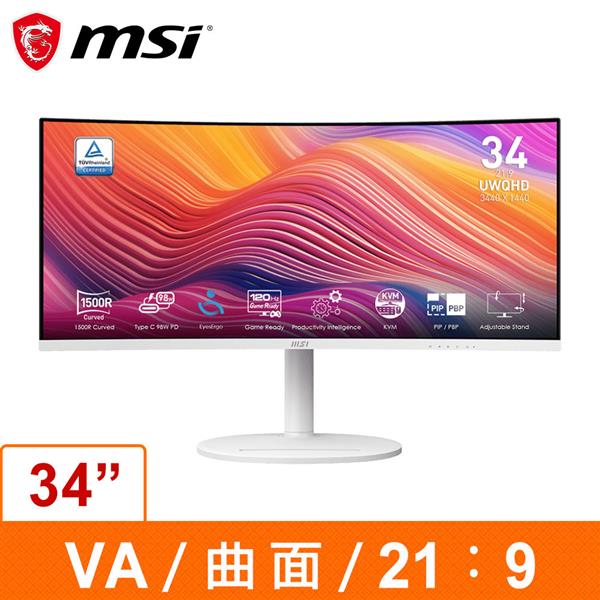 微星MSI Modern MD342CQPW(34吋曲面顯示器)