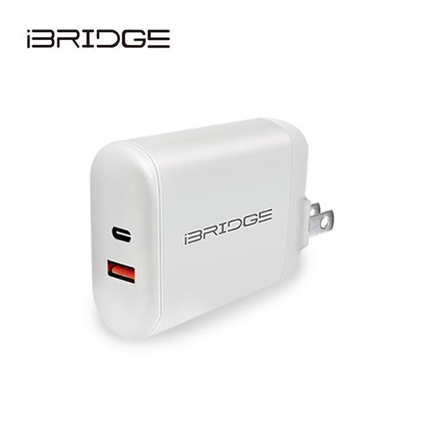 iBRIDGE PD3.0 30W + QC18W 雙孔急速快充充電器 (IBC005)