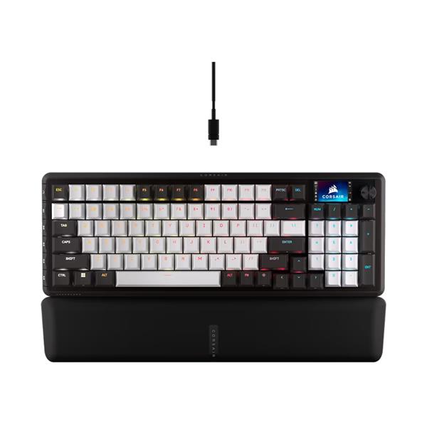 海盜船Corsair VANGUARD先鋒者 LCD RGB機械鍵盤【MLX觸感紫軸 | 雙色．中文】