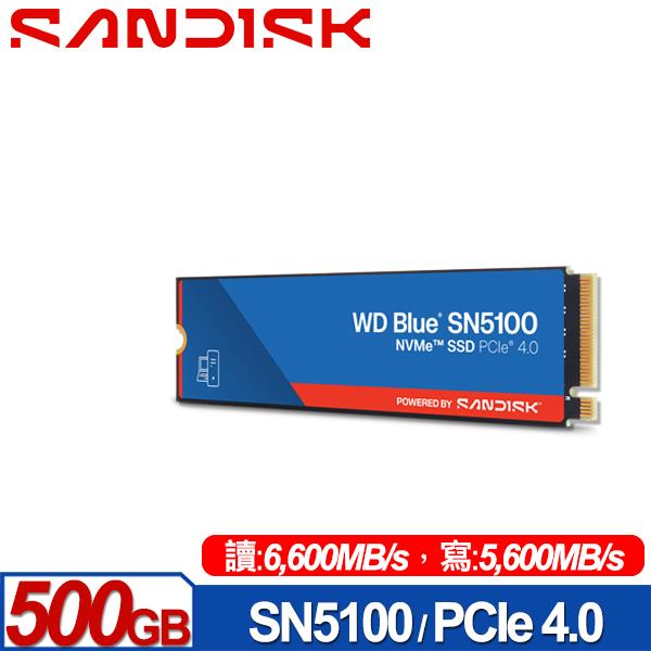 SanDisk WD Blue SN5100 500GB M.2 PCIe 4.0 NVMe SSD