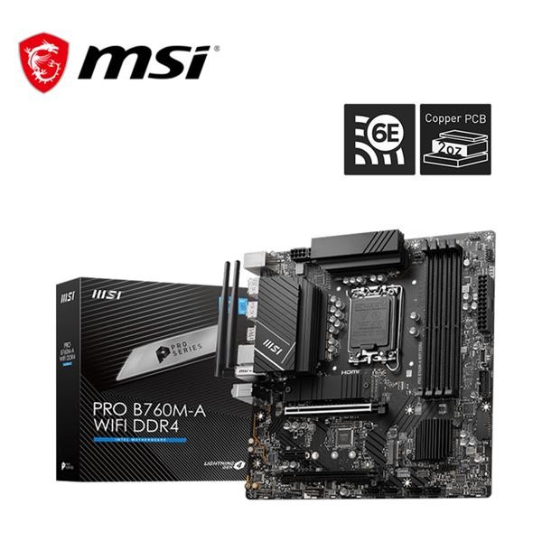 微星MSI PRO B760M-A WIFI DDR4 INTEL主機板